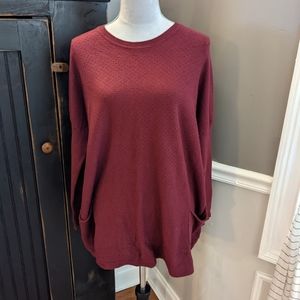 Tea n Rose Cranberry Tunic Sweater